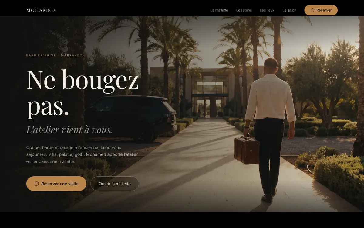 Aperçu du site Mohamed, barbier privé